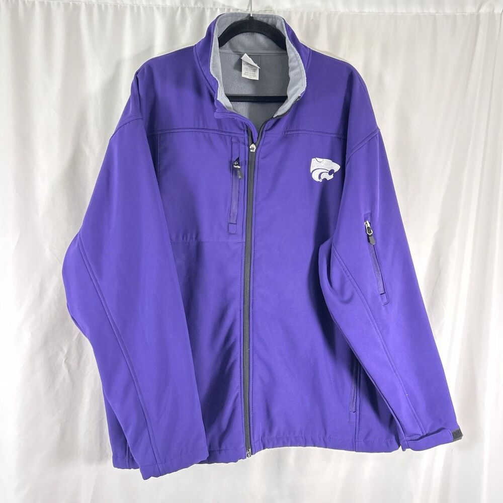 K State Wildcats Knights Apparel Jacket Men's 2XL Purple Full ZIp Pockets